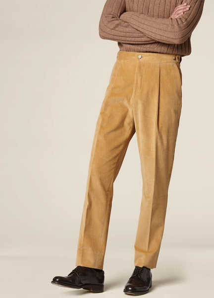 L'INCOMPARABLE - Pantalon large en velours côtelé jaune