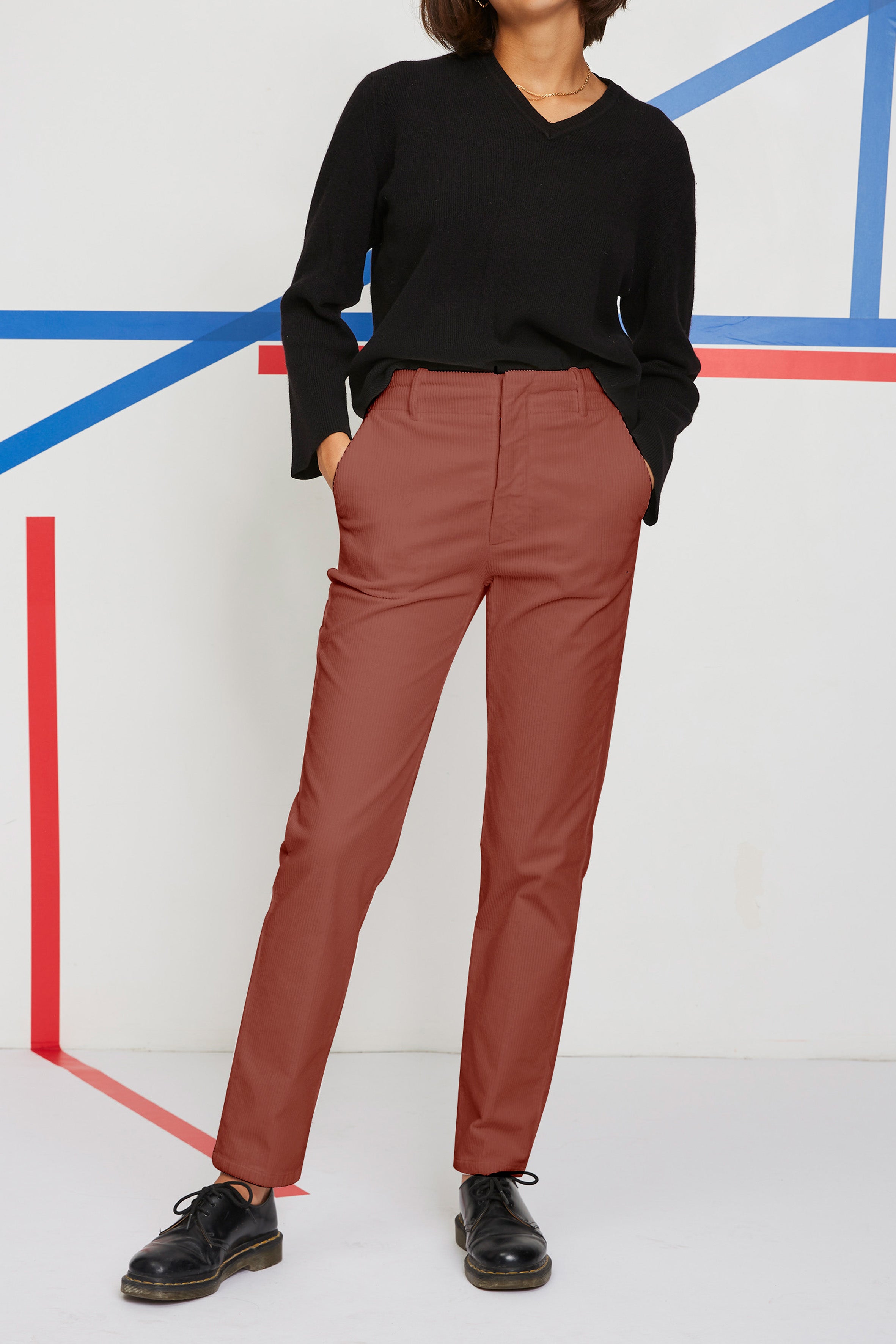 Pantalon fusel en velours