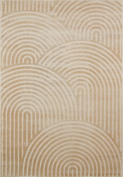 Tapis beige motif arc en relief- 160x230 BIANCA